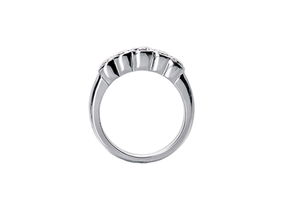Pre-owned Jewelwesell 5stone 0.74ct Diamond Wedding Band Ring Stack Platinum Round H Si2 Bezel Setting