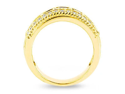 Pre-owned Jewelwesell Natural 1.90ct Diamond Wedding Band Ring 18k Yellow Gold I Si2 Prong Bezel Set