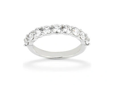 Pre-owned Jewelwesell 0.27ct Diamond Wedding Band Ring 14k White Gold Round Brilliant Cut Prong I Si2