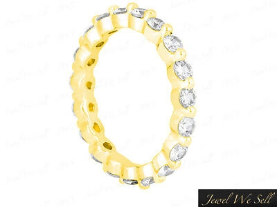 Pre-owned Jewelwesell 1.05ct Round Diamond Shared Single Prong Eternity Band Ring 14k Yellow Gold I Si