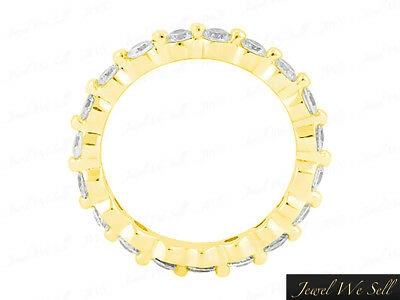 Pre-owned Jewelwesell 1.05ct Round Diamond Shared Single Prong Eternity Band Ring 14k Yellow Gold I Si