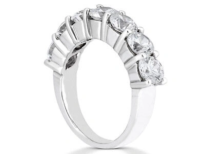 Pre-owned Jewelwesell 5stone 2.00ct Diamond Wedding Band Ring 18k White Gold Si1 Shared Prong Set