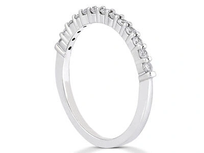 Pre-owned Jewelwesell Genuine .33ct Diamond Wedding Band Ring 14k White Gold Round Brilliant Cut Si1