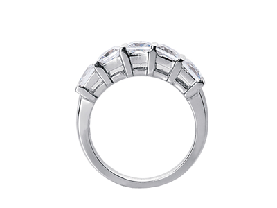 Pre-owned Jewelwesell 5stone 0.85ct Princess Diamond Gallery Wedding Band Ring Platinum F Vs1 Set