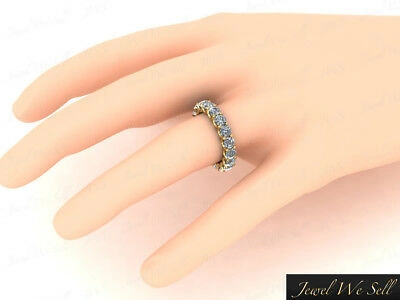 Pre-owned Jewelwesell 1.70ct Round Cut Diamond Shared U-prong Eternity Band Ring 10k Yellow Gold Si1