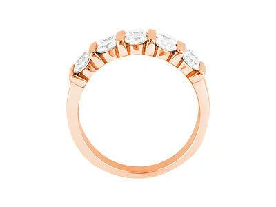 Pre-owned Jewelwesell Real 0.50ct Diamond Wedding Band Ring 14kt Rose Gold Round Si1 Channel Setting