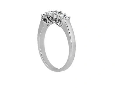 Pre-owned Jewelwesell 7stone 0.70ct Diamond Wedding Band Ring 10k White Gold Princess G-h I1 Prong In Gh