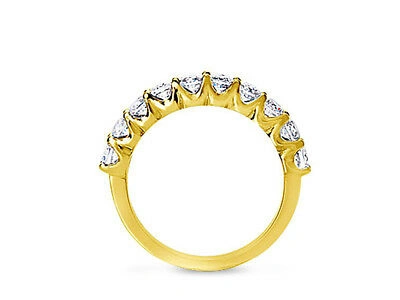 Pre-owned Jewelwesell Real 1.00ctw Diamond Wedding Band Ring 18k Yellow Gold Round Brilliant Cut I Si2