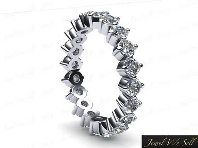 Pre-owned Jewelwesell 1.70ct Round Diamond Vertical Prong Eternity Wedding Band Ring 10kt Gold I Si2