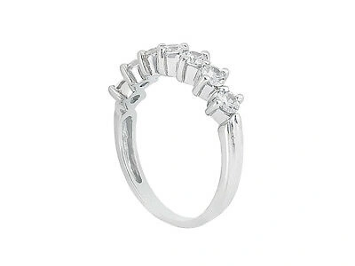 Pre-owned Jewelwesell Natural 0.35ct Diamond Wedding Band Ring 14k White Gold Round Si1 Prong Set
