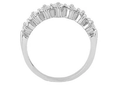 Pre-owned Jewelwesell Natural 0.35ct Diamond Wedding Band Ring 14k White Gold Round Si1 Prong Set
