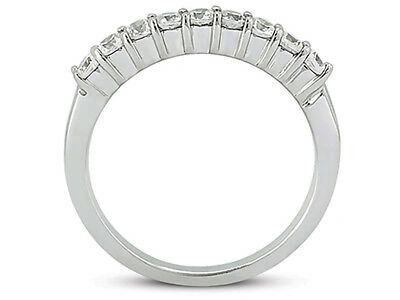 Pre-owned Jewelwesell 11stone 0.33ct Diamond Wedding Band Ring Platinum Round Cut H Si2 Channel Set