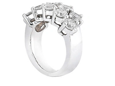 Pre-owned Jewelwesell Natural 1.40ct Diamond Wedding Band Ring 14k White Gold Round I Si2 Prong Set