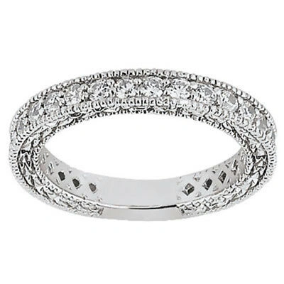 Pre-owned Jewelwesell 1.90ct Diamond Wedding Band Ring Platinum Round Brilliant Cut Prong Set H Si2