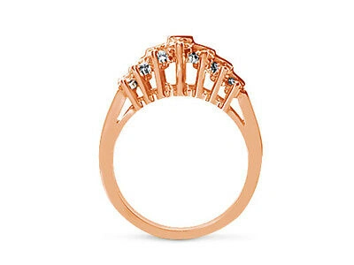 Pre-owned Jewelwesell 1.10ct Diamond Wedding Band Ring 14k Rose Gold Round Prong Bezel Set Si1