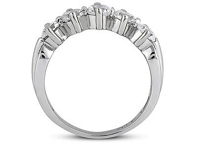 Pre-owned Jewelwesell 5stone 0.50ct Diamond Wedding Band Ring 18k White Gold Round Brilliant Cut I Si2