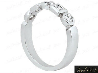Pre-owned Jewelwesell 1.46ct Diamond Wedding Band Ring 18k White Gold Princess Round Channel Si1