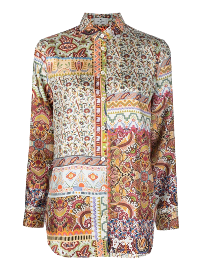 Etro `patchwork` Printed Shirt In Multicolor