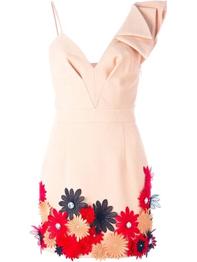 Emanuel Ungaro Flower Appliqué Dress - Neutrals