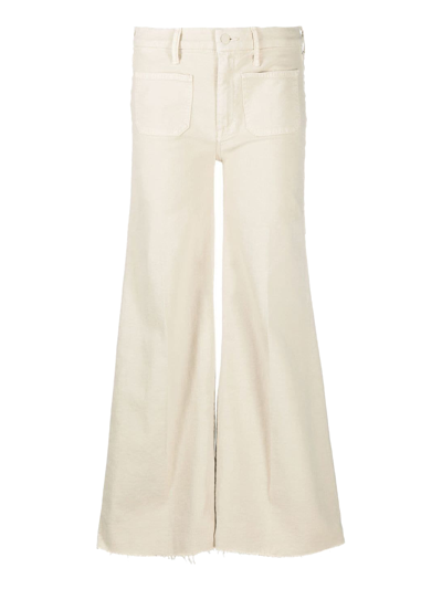 Shop Mother Women's Trousers -  - In Ecru Cotton
