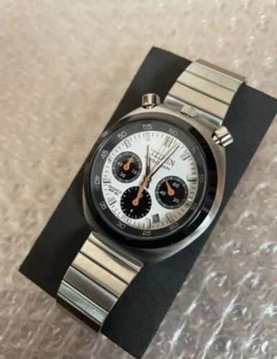 Pre-owned Citizen Collection Record Lavel Tsuno Chrono An3660 81a Watch Reprint White