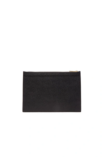 Thom Browne Small Zipper Tablet Holder In Black