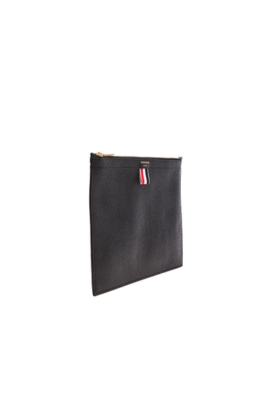Thom Browne Small Zipper Tablet Holder In Black