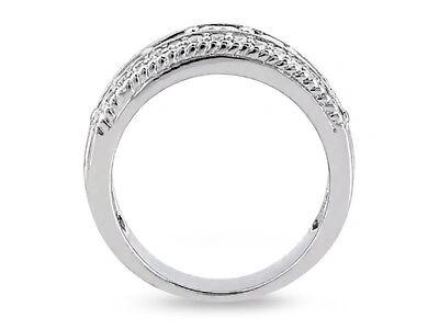 Pre-owned Jewelwesell 1.58ct Diamond Wedding Band Ring 18k White Gold Round Prong Bezel Setting I Si2