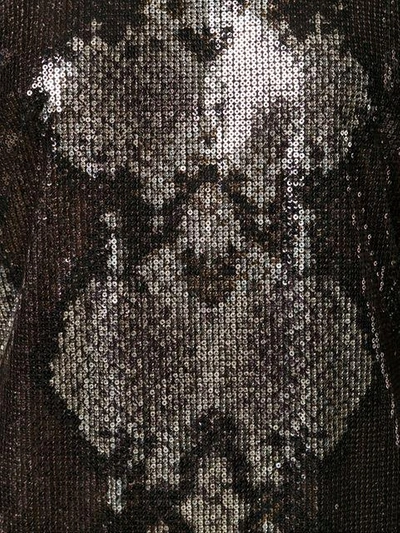 Shop Roberto Cavalli Sequin Python Dress In Black