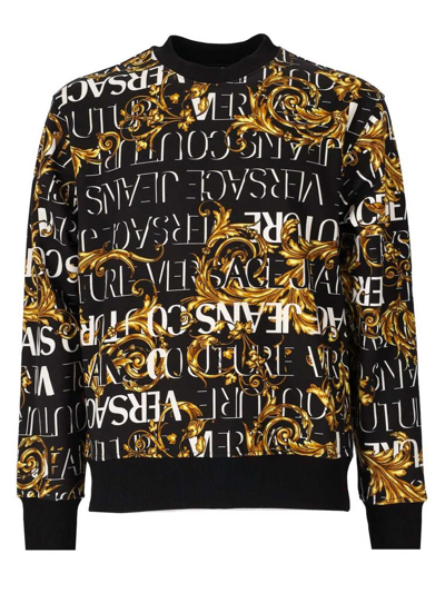 Shop Versace Jeans Couture Barocco Printed Crewneck Sweatshirt In Multi