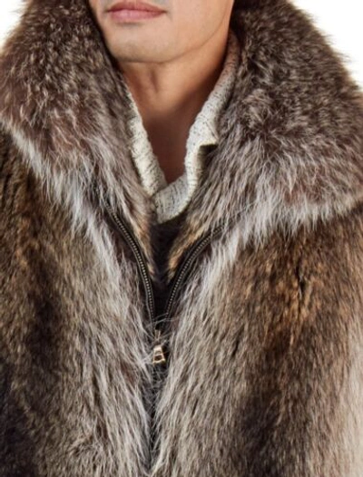 Pre-owned Handmade Man's Real Real Raccoon Fur Vest All Sizes  Custom Made 26"- 28" Length In Natural Color