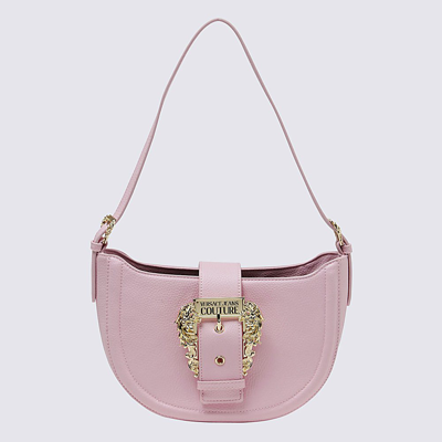 Shop Versace Jeans Couture Logo Buckled Shoulder Bag In Pink