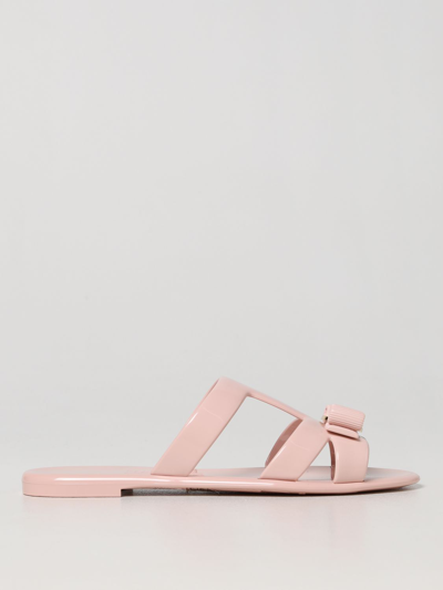Shop Ferragamo Lylia Pvc Sandals In Pink