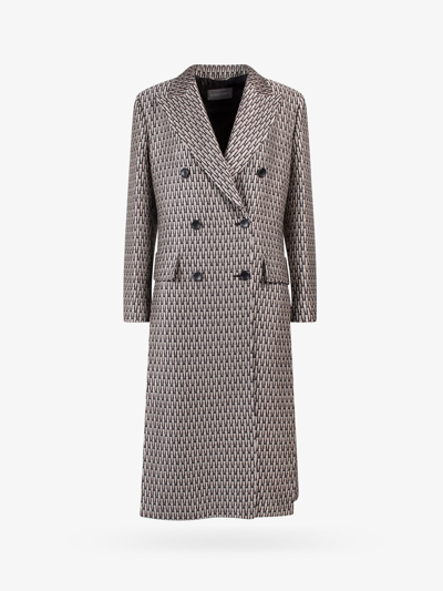 Shop Alberta Ferretti Coat In Grey