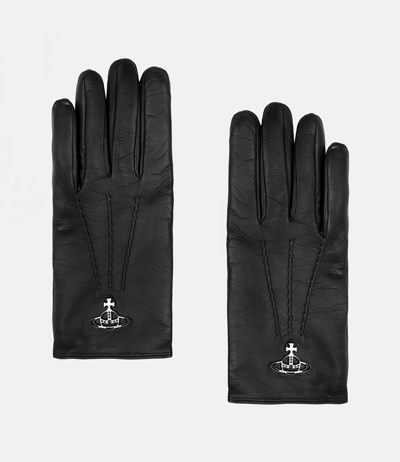 Shop Vivienne Westwood Orb Classic Gloves In Black