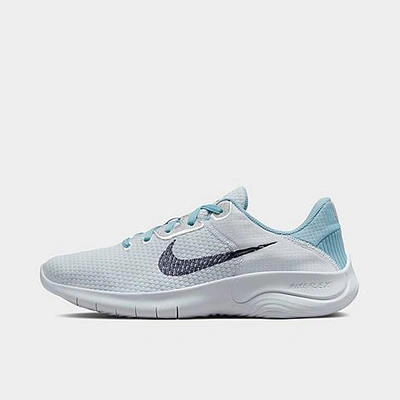 Shop Nike Flex Experience Run 11 Running Shoes In Pure Platinum/thunder Blue/worn Blue