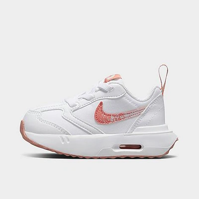 Shop Nike Girls' Toddler Air Max Dawn Se Stretch Lace Casual Shoes In White/light Madder Root