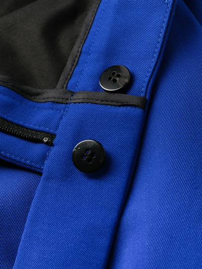 Saint Laurent High-rise Wool Gabardine Pants In Blau