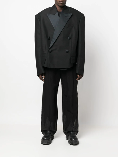 Balenciaga Tuxedo Oversized-shoulders Blazer In Black | ModeSens