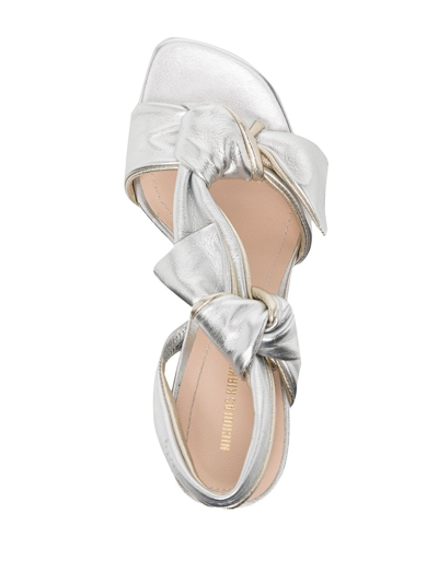 Nicholas Kirkwood Twist Tie 85mm Sandals In Silver