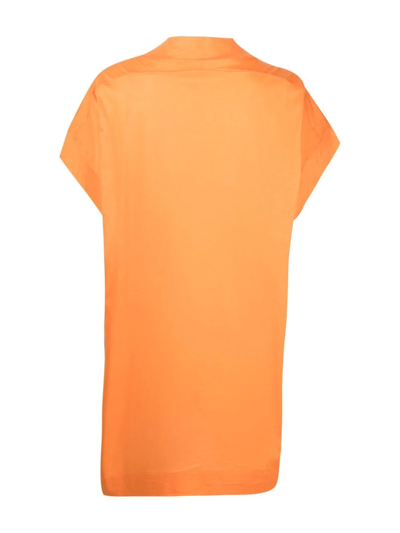 Shop Eres Reneé V-neck Cotton Mini Dress In Orange