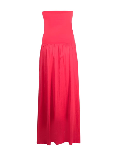 Shop Eres Ankara Strapless Long Dress In Pink