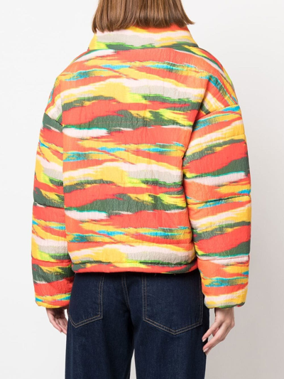 Shop Mackintosh Chrissie Camouflage-print Jacket In Orange