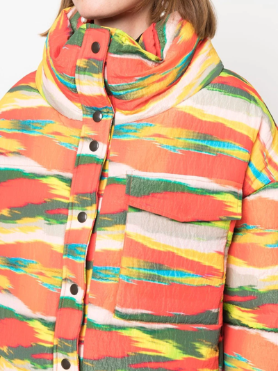 Shop Mackintosh Chrissie Camouflage-print Jacket In Orange