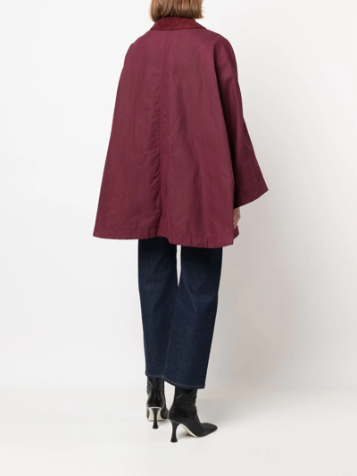 Shop Mackintosh Cora Waxed Cotton Field Coat In Red