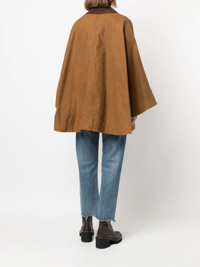 Shop Mackintosh Cora Waxed Cotton Field Coat In Brown