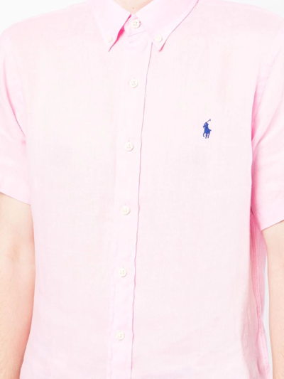 Polo Ralph Lauren Polo Pony Linen Shirt In Pink