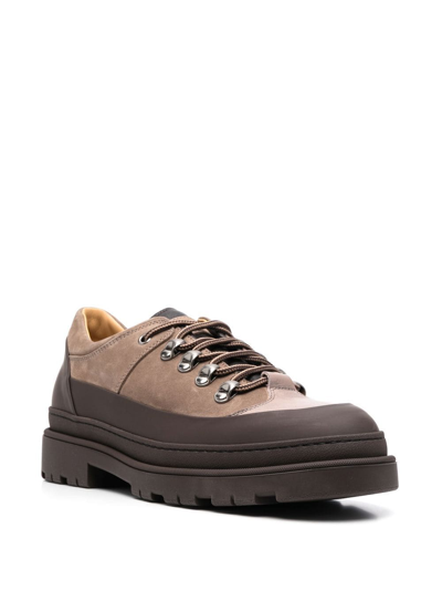 Brunello Cucinelli Two-tone Lace-up Shoes In Brown
