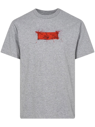 Shop Supreme X Ralph Steadman Box Logo Crew Neck T-shirt In Grey