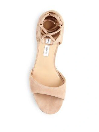 Shop Diane Von Furstenberg Rimini Suede Lace-up Sandals In Nude